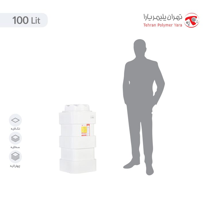 مخزن آب 100 لیتری آسان رو مکعب تهران پلیمر یارا - البرزمخزن