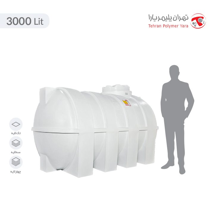 مخزن آب 3000 لیتری افقی تهران پلیمر یارا - البرزمخزن