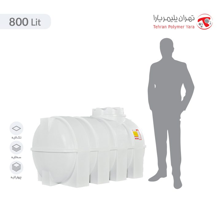 مخزن آب 800 لیتری افقی تهران پلیمر یارا - البرزمخزن