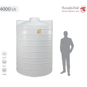 مخزن آب 4000 لیتری عمودی تهران پلیمر یارا - البرزمخزن