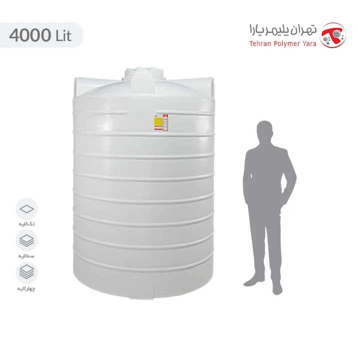 مخزن آب 4000 لیتری عمودی تهران پلیمر یارا - البرزمخزن
